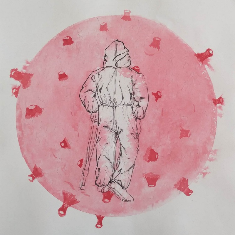 陈生新《背影》 中国画